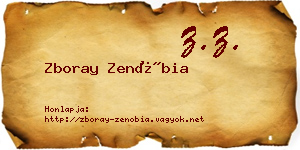 Zboray Zenóbia névjegykártya